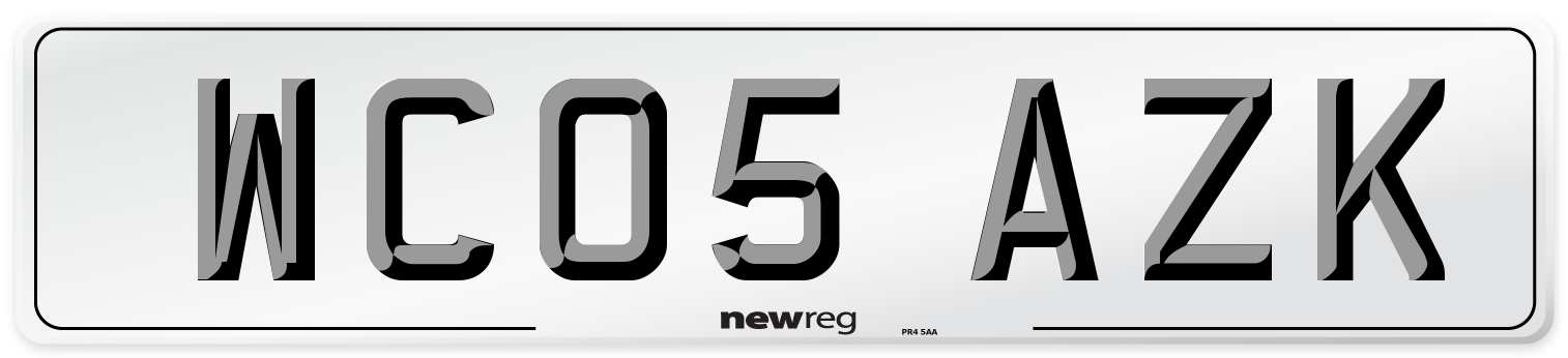WC05 AZK Number Plate from New Reg